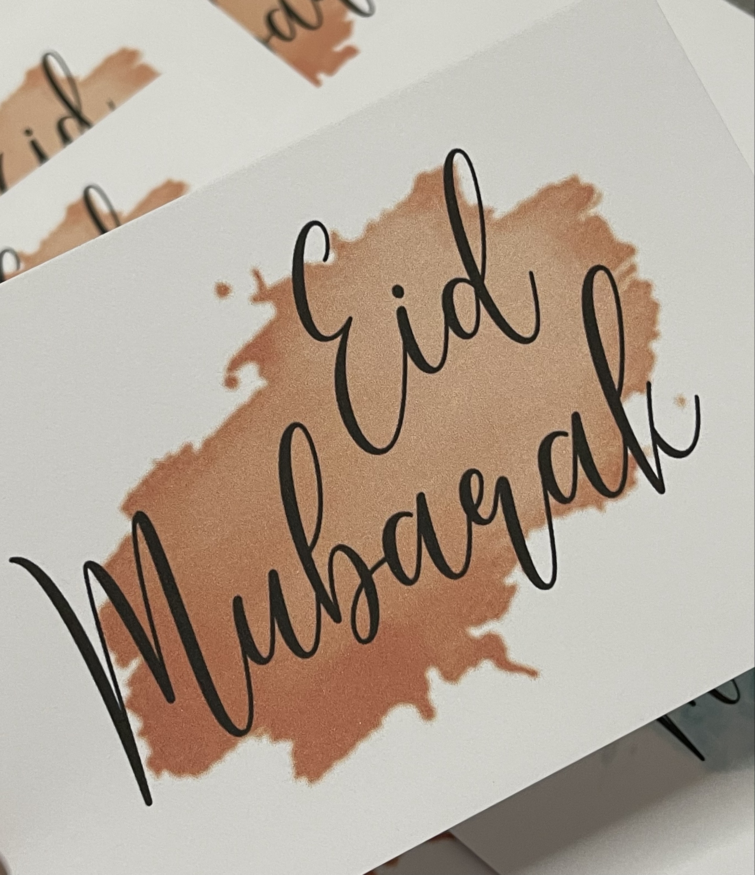 Orange Stroke Eid Card