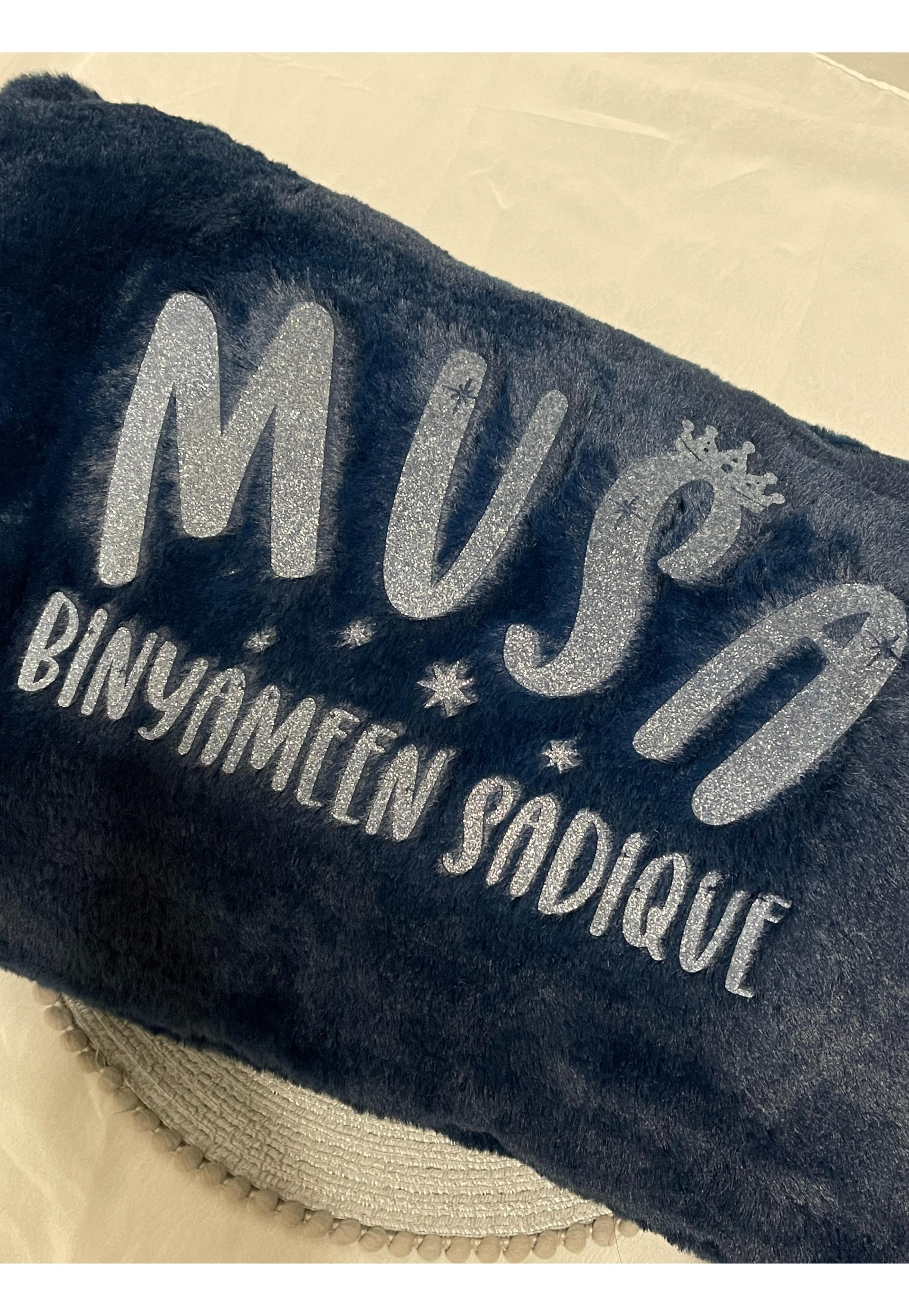 Faux Fur cushion with name