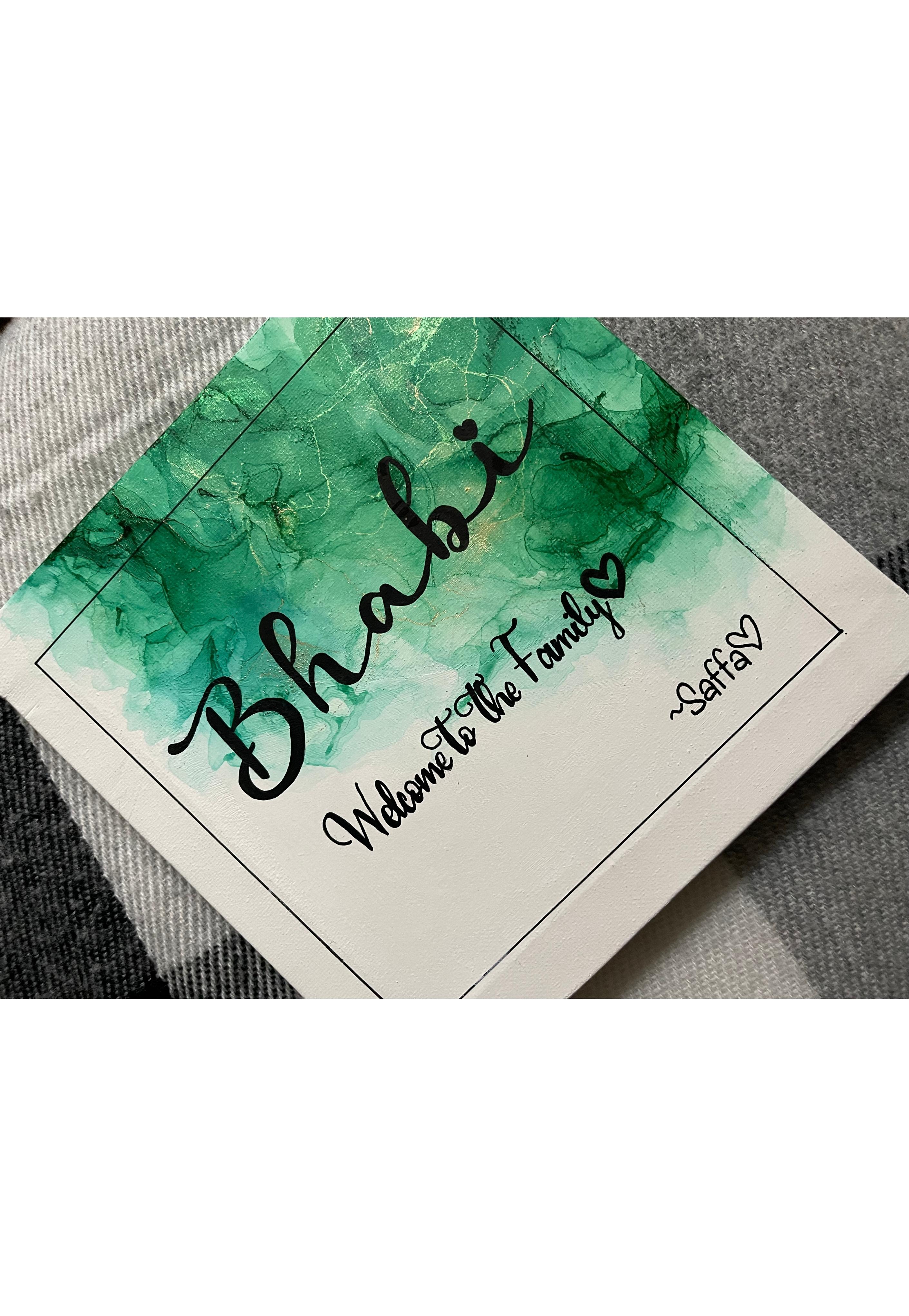 Abstract Art Painting with Name + Personal Message Canvas | 20 x 20 cm