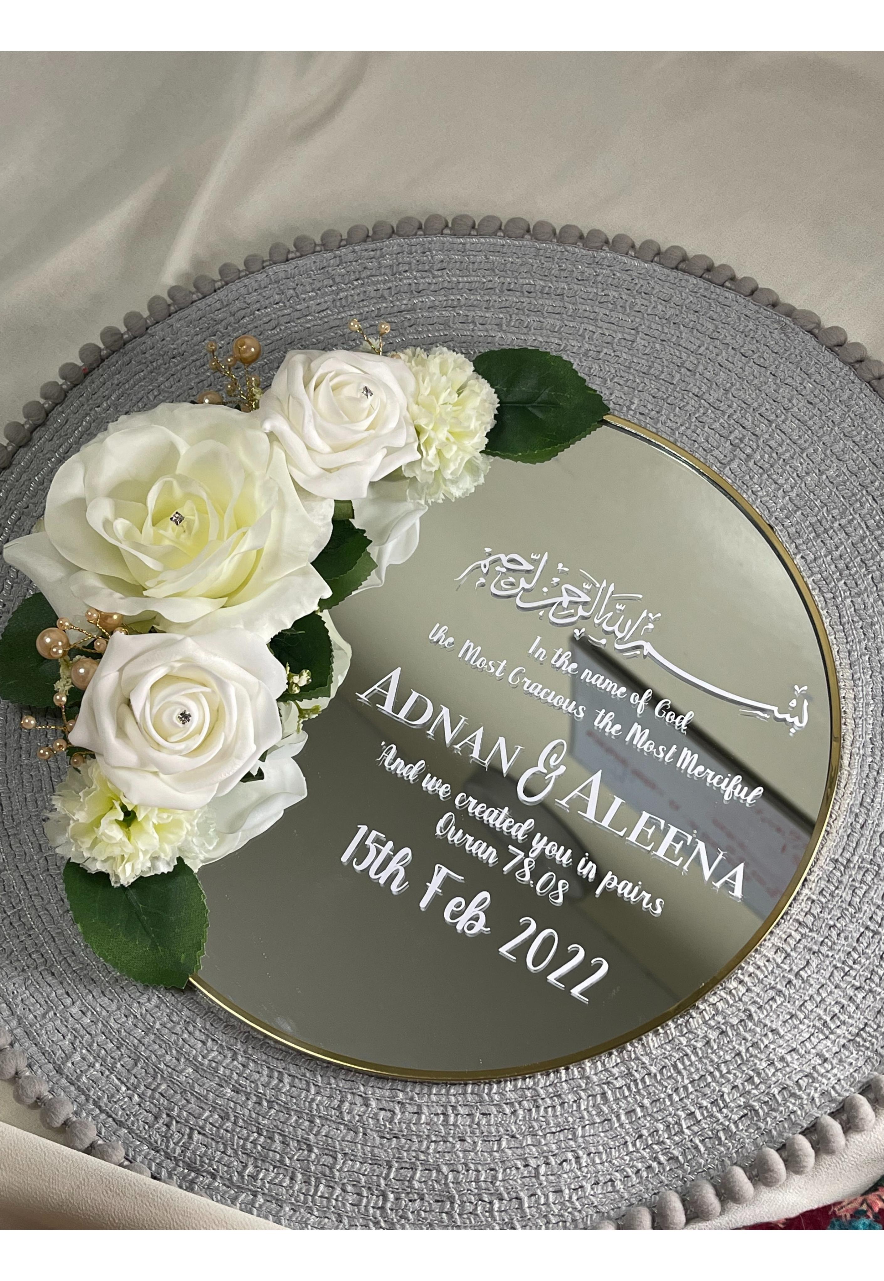 Couple's Floral Nikkah Mirror