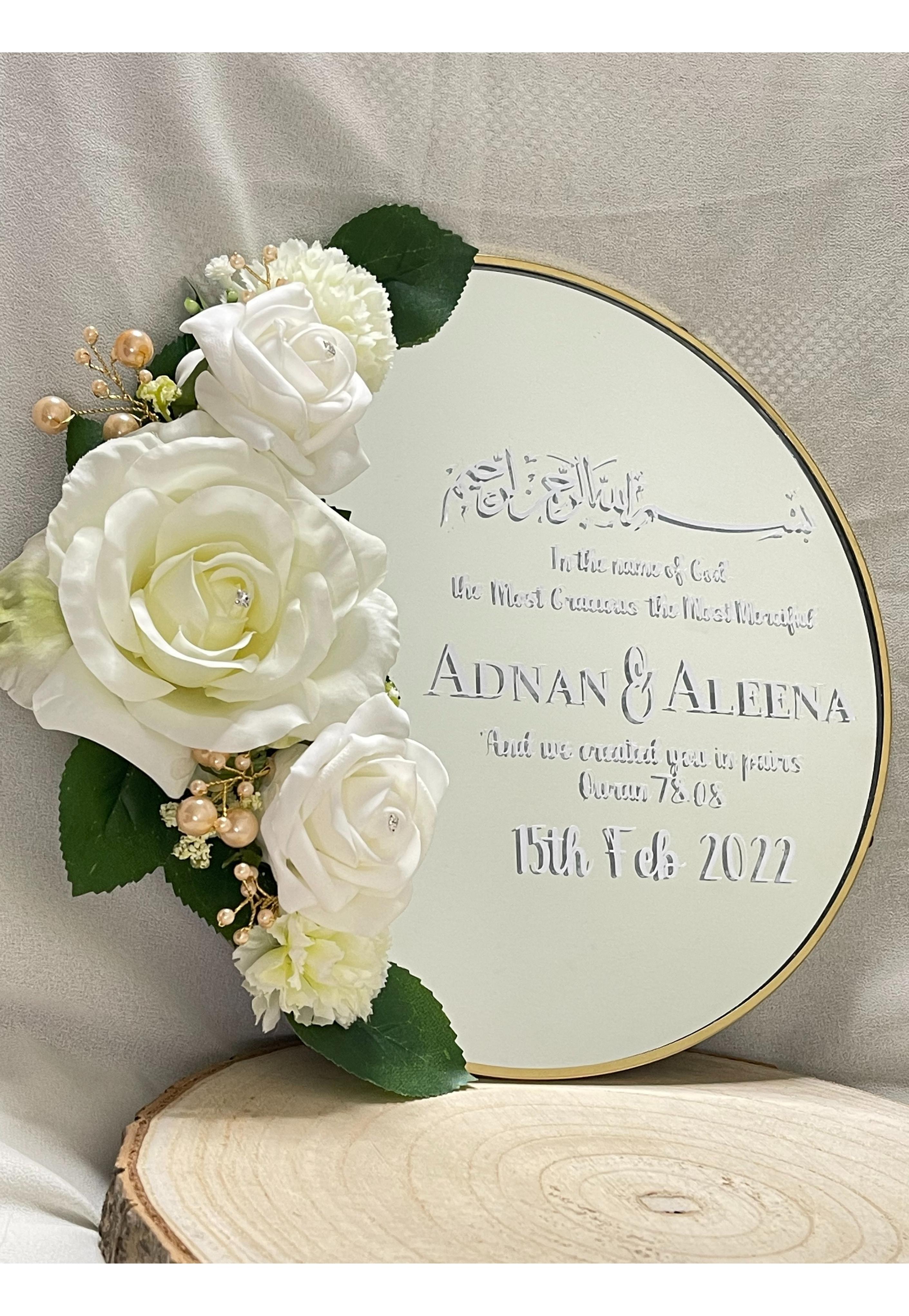 Couple's Floral Nikkah Mirror