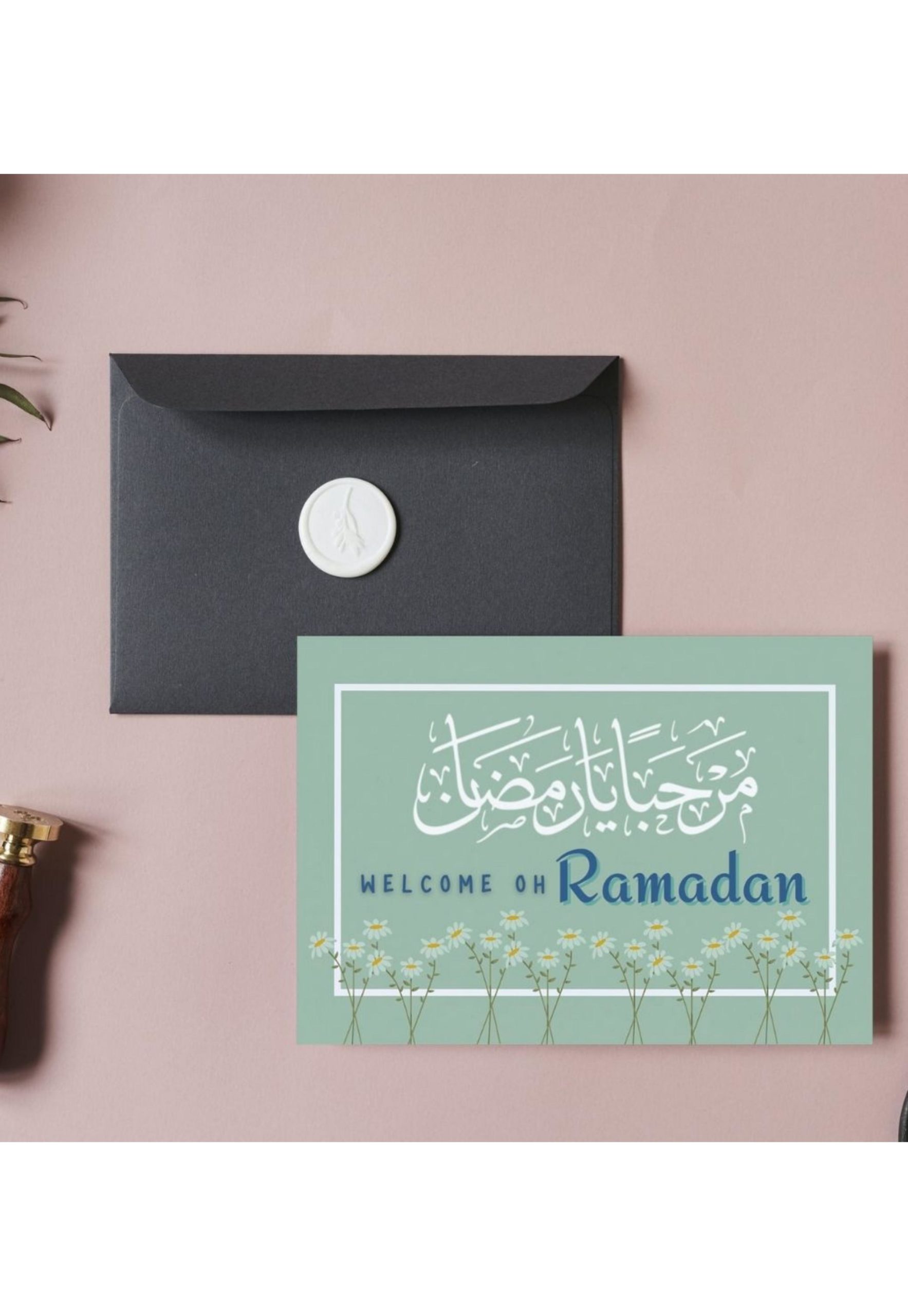 "Welcome Oh Ramadan" Card | Mint Green