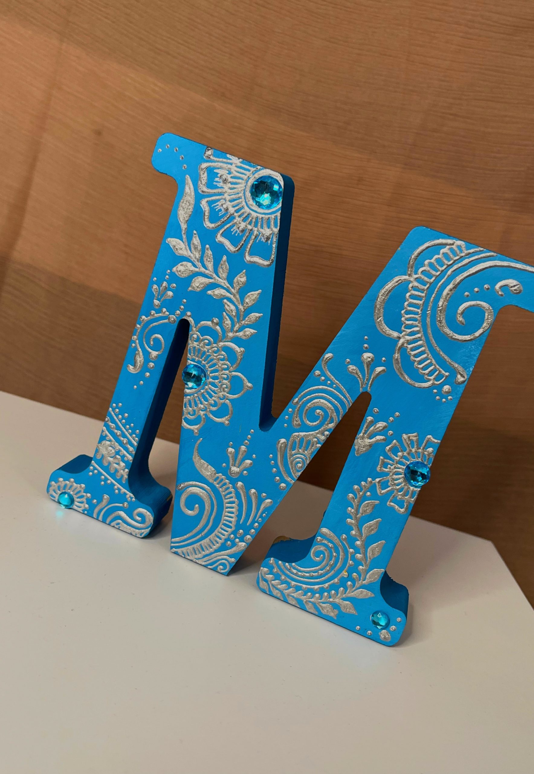Henna Designed Wooden A-to-Z Alphabets | 13cm
