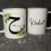 Gold Wreath Initial Mug | Two Sided 11oz