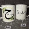 Gold Wreath Initial Mug | Two Sided 11oz