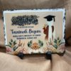 Floral Graduation Rock Slate | 20 x 15 cm