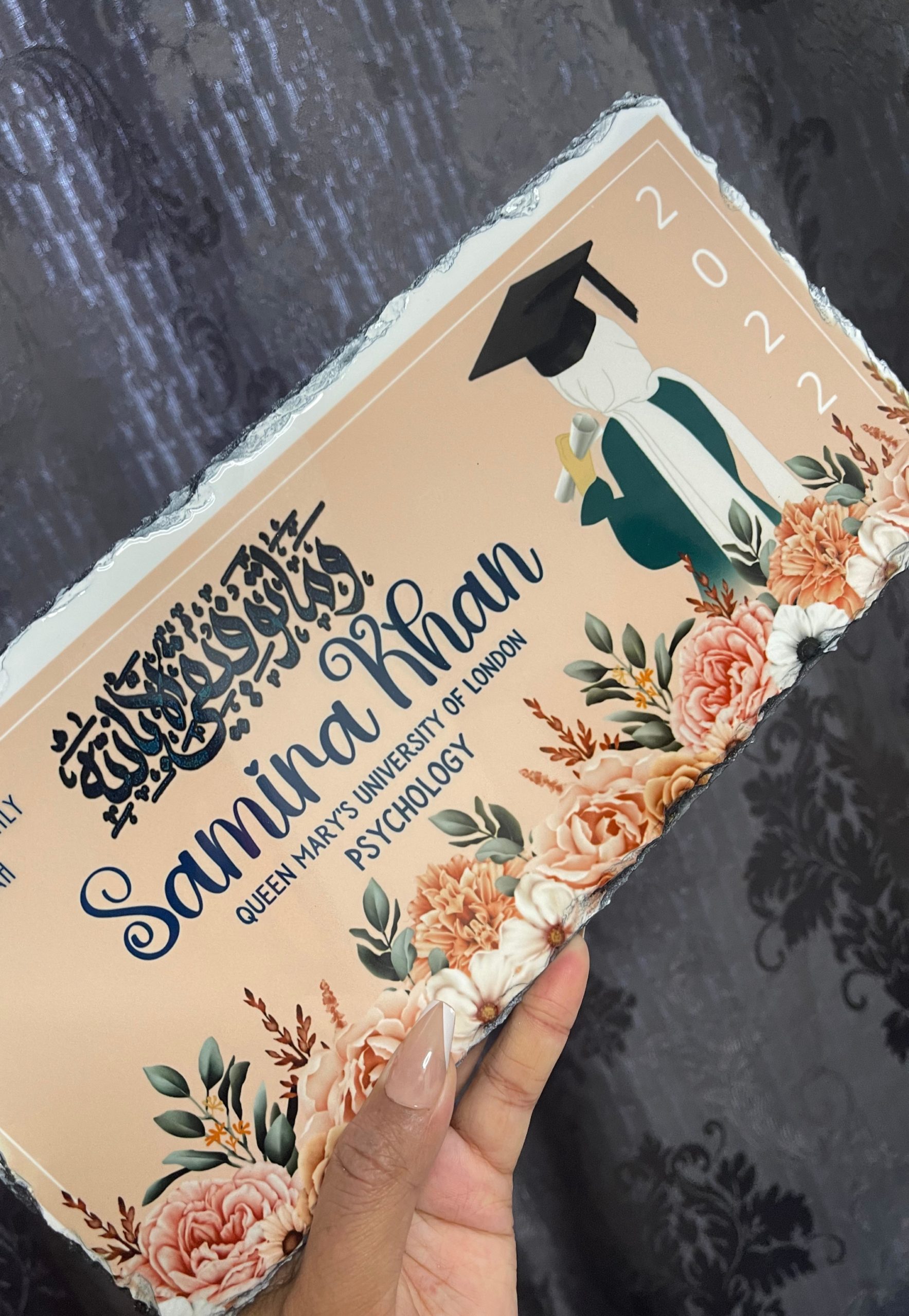 Floral Graduation Rock Slate | 16 x 30cm