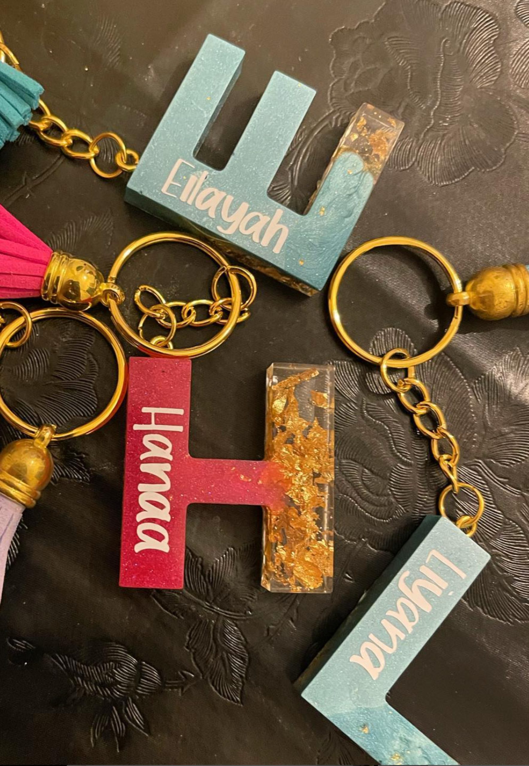 00042-1 Resin Alphabet Keychain