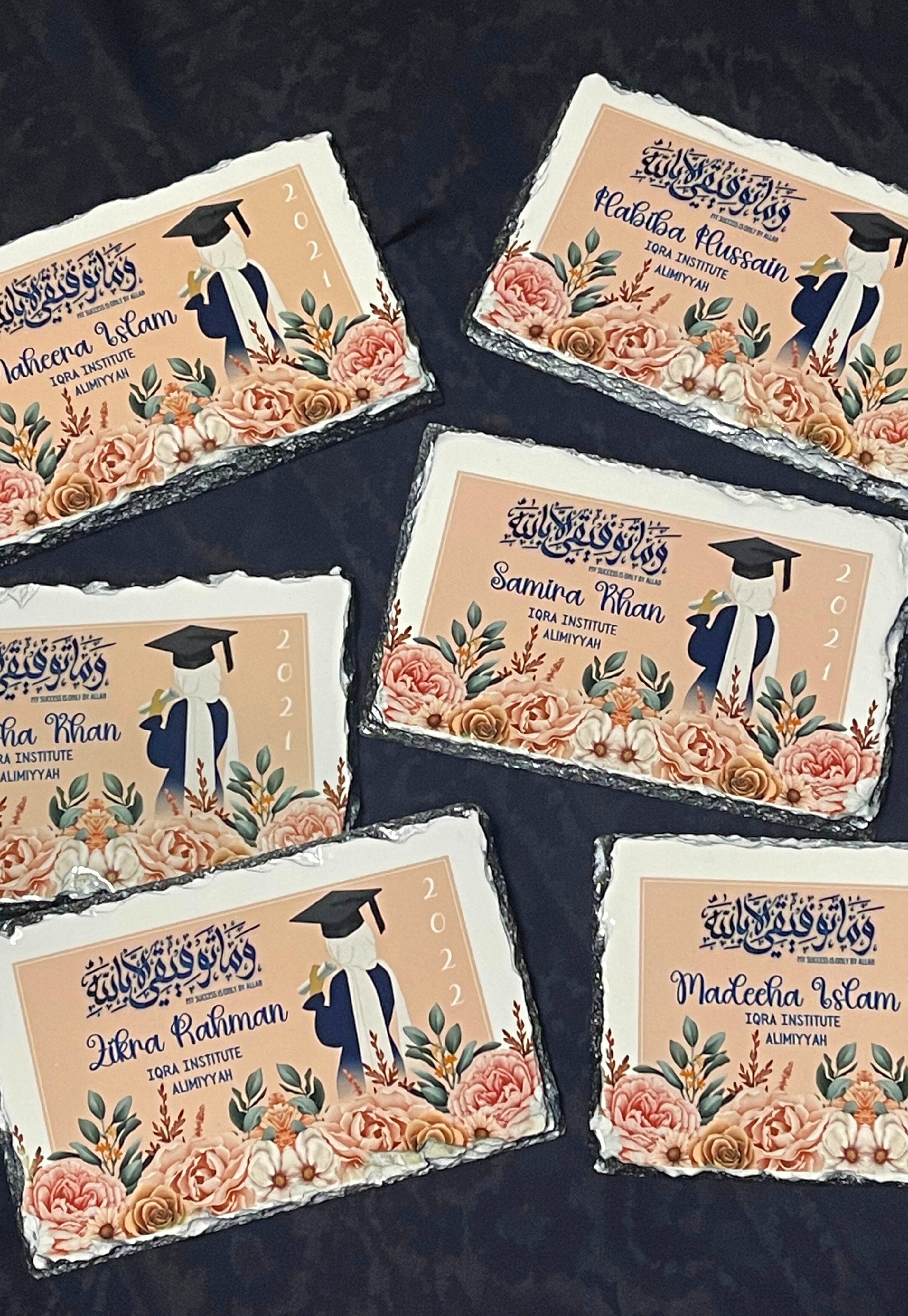 Floral Graduation Rock Slate | 10 x 15 cm