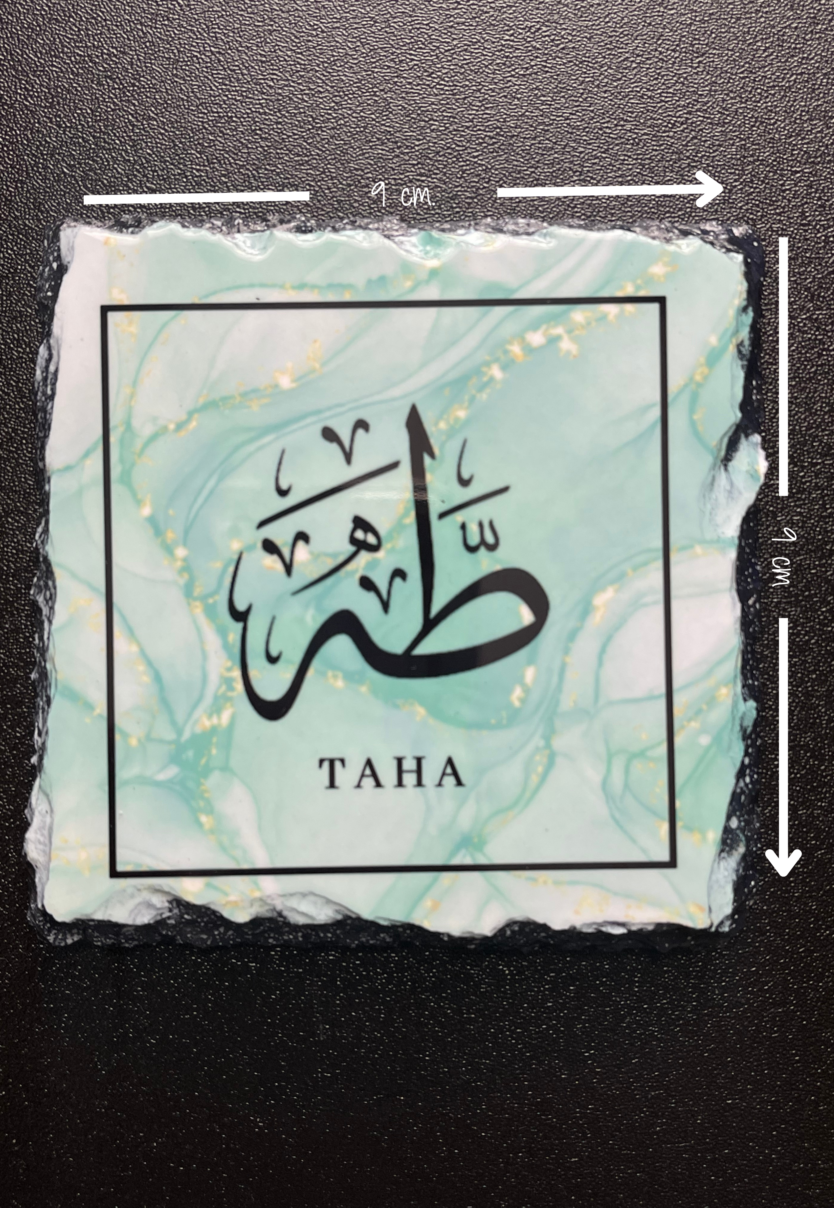 Personalised Alcohol Ink Slate Plaque | 9 x 9 cm