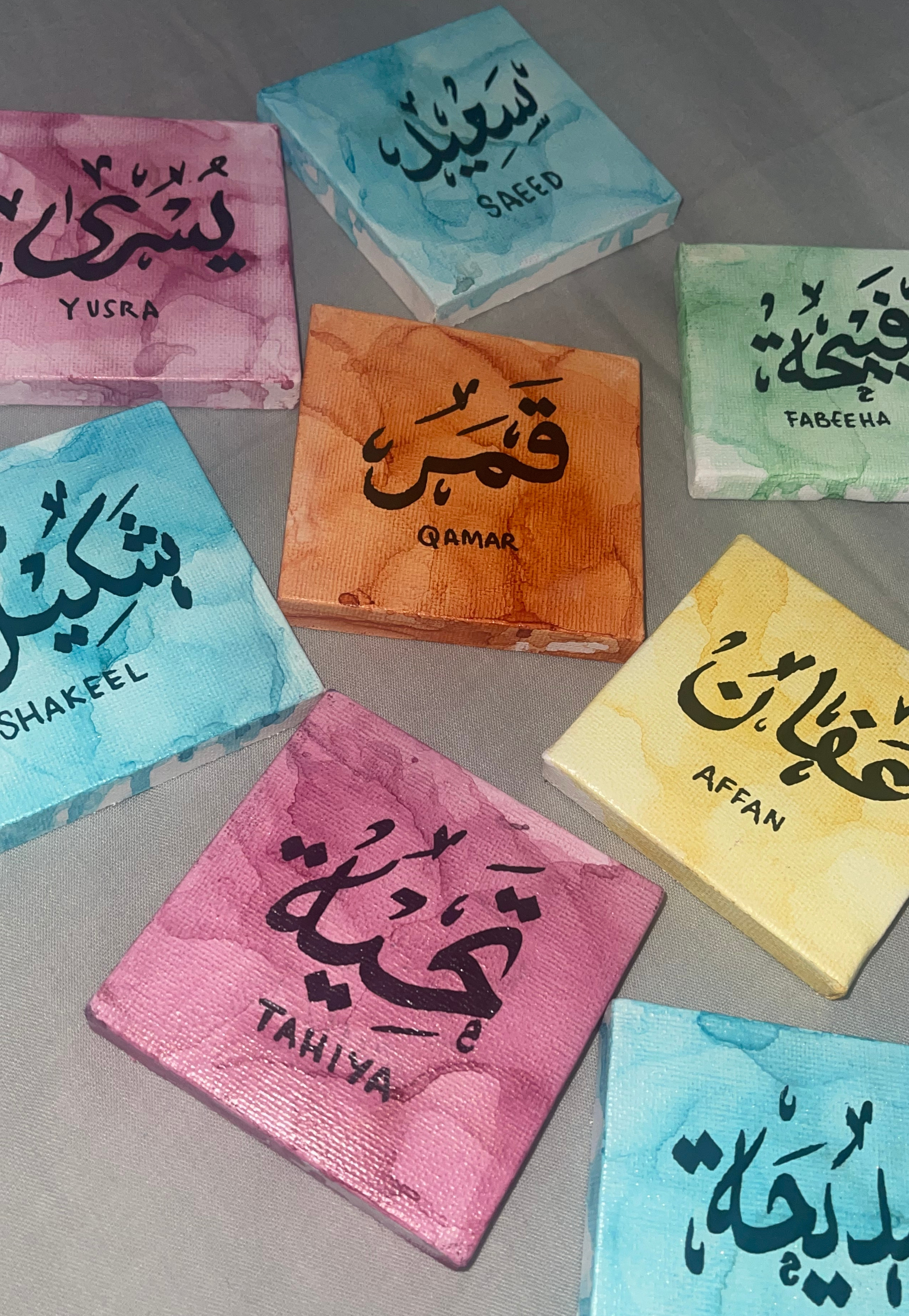 Personalised Alcohol Ink Mini Canvas | 7 x 7 cm