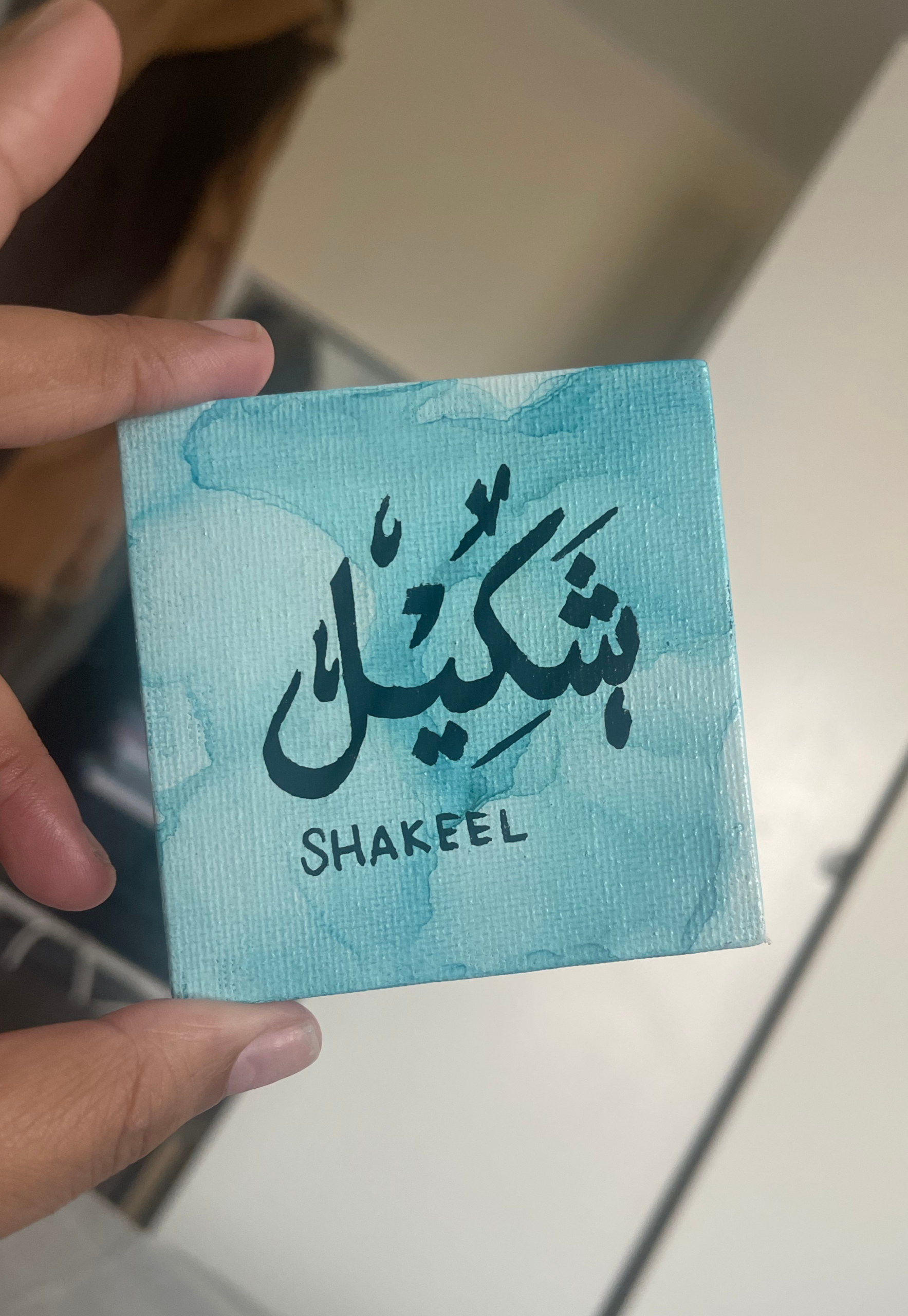 Personalised Alcohol Ink Mini Canvas | 7 x 7 cm