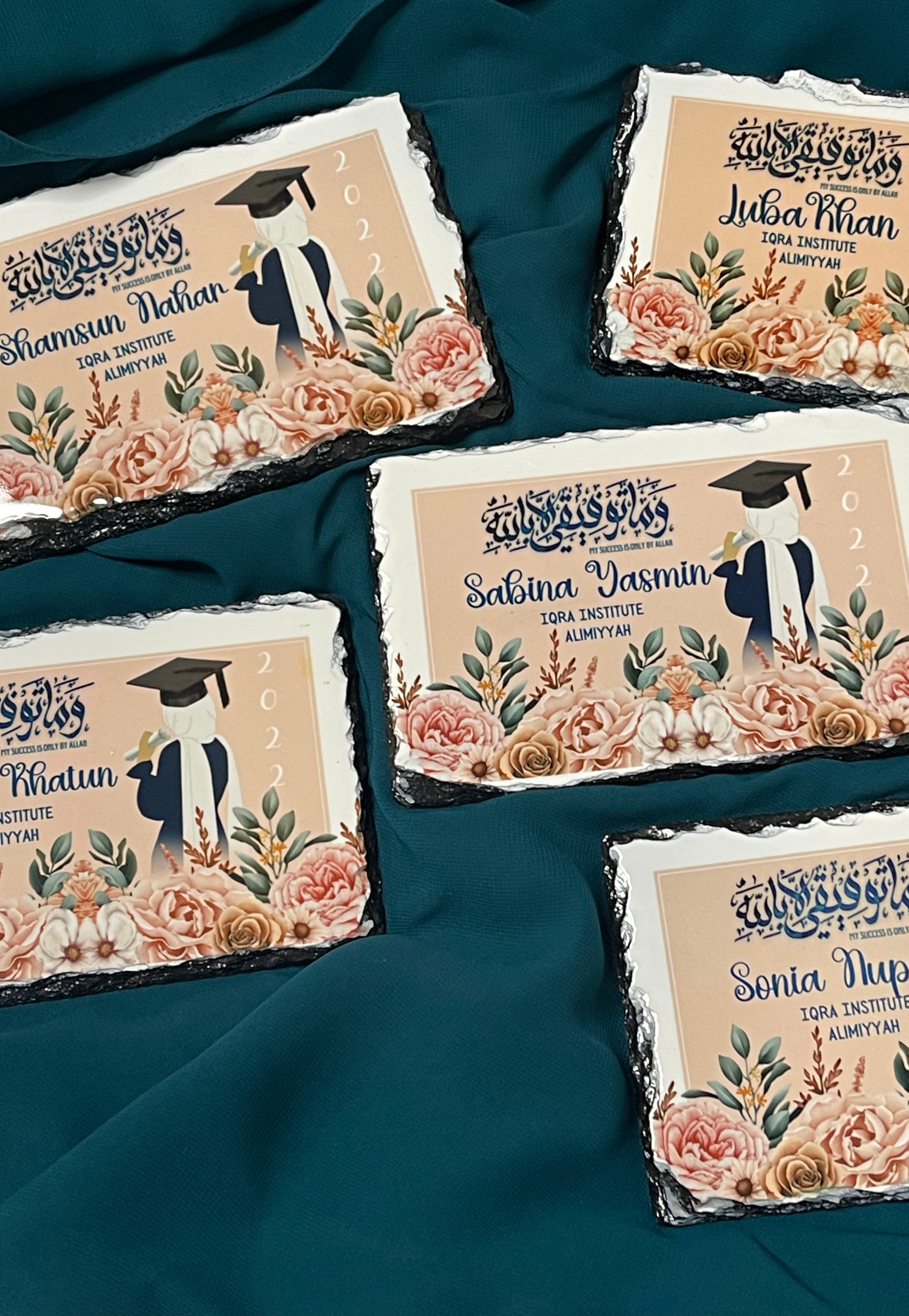 Floral Graduation Rock Slate | 10 x 15 cm