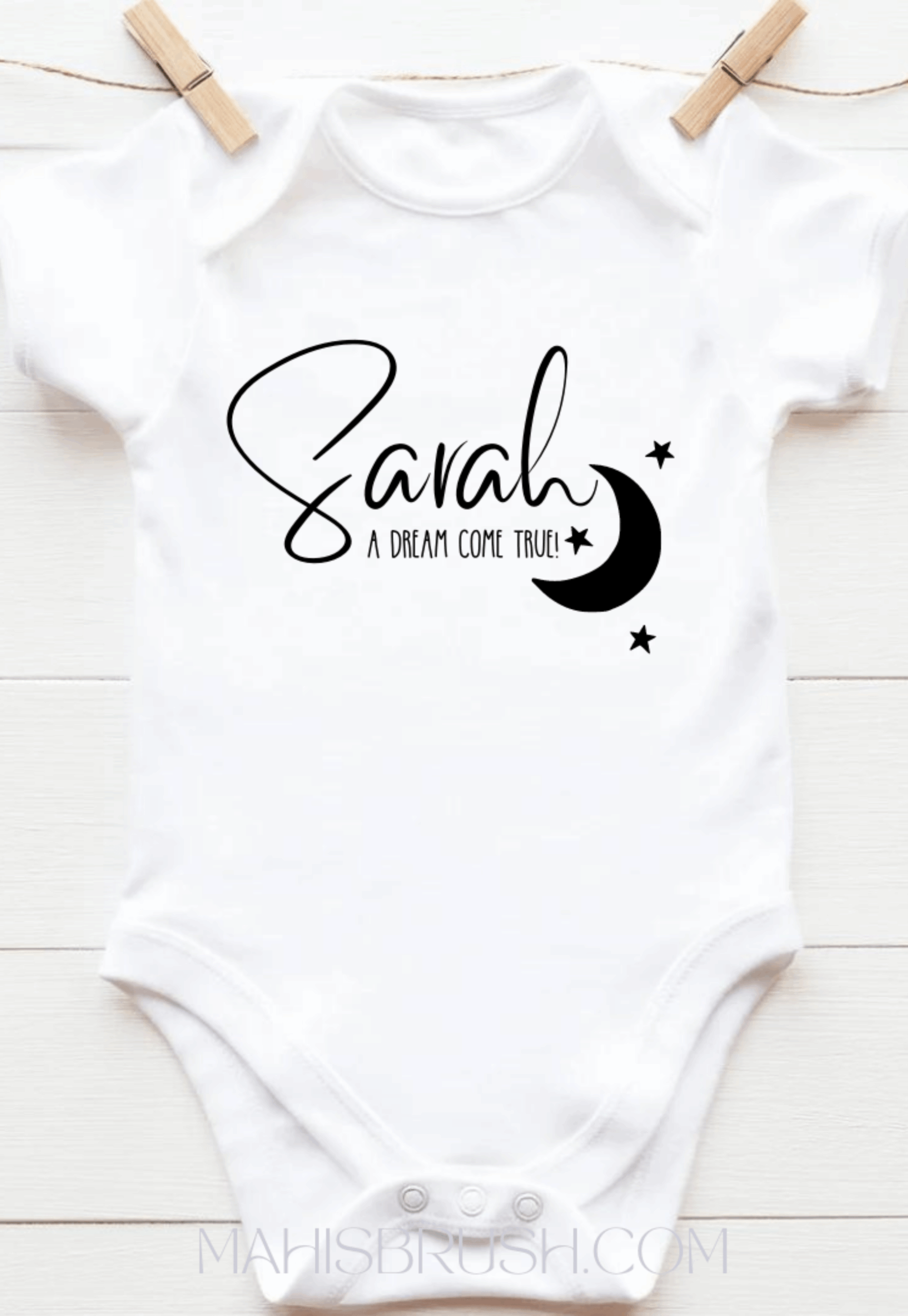 00112 "A Dream Come True" Personalised Baby Grow