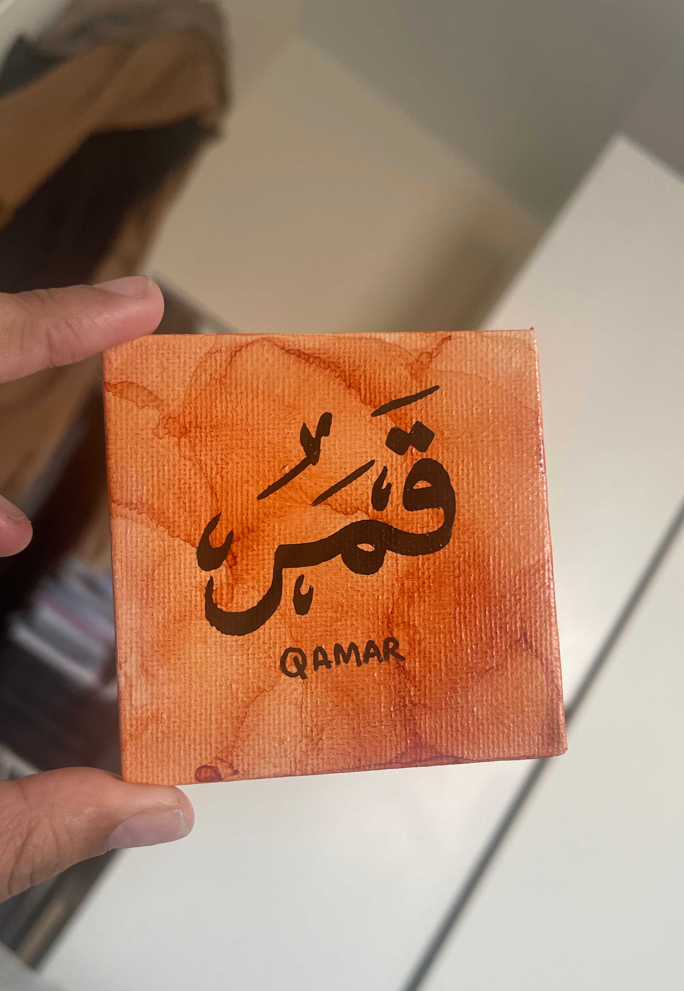 Personalised Alcohol Ink Mini Canvas | 7 x 7 cm