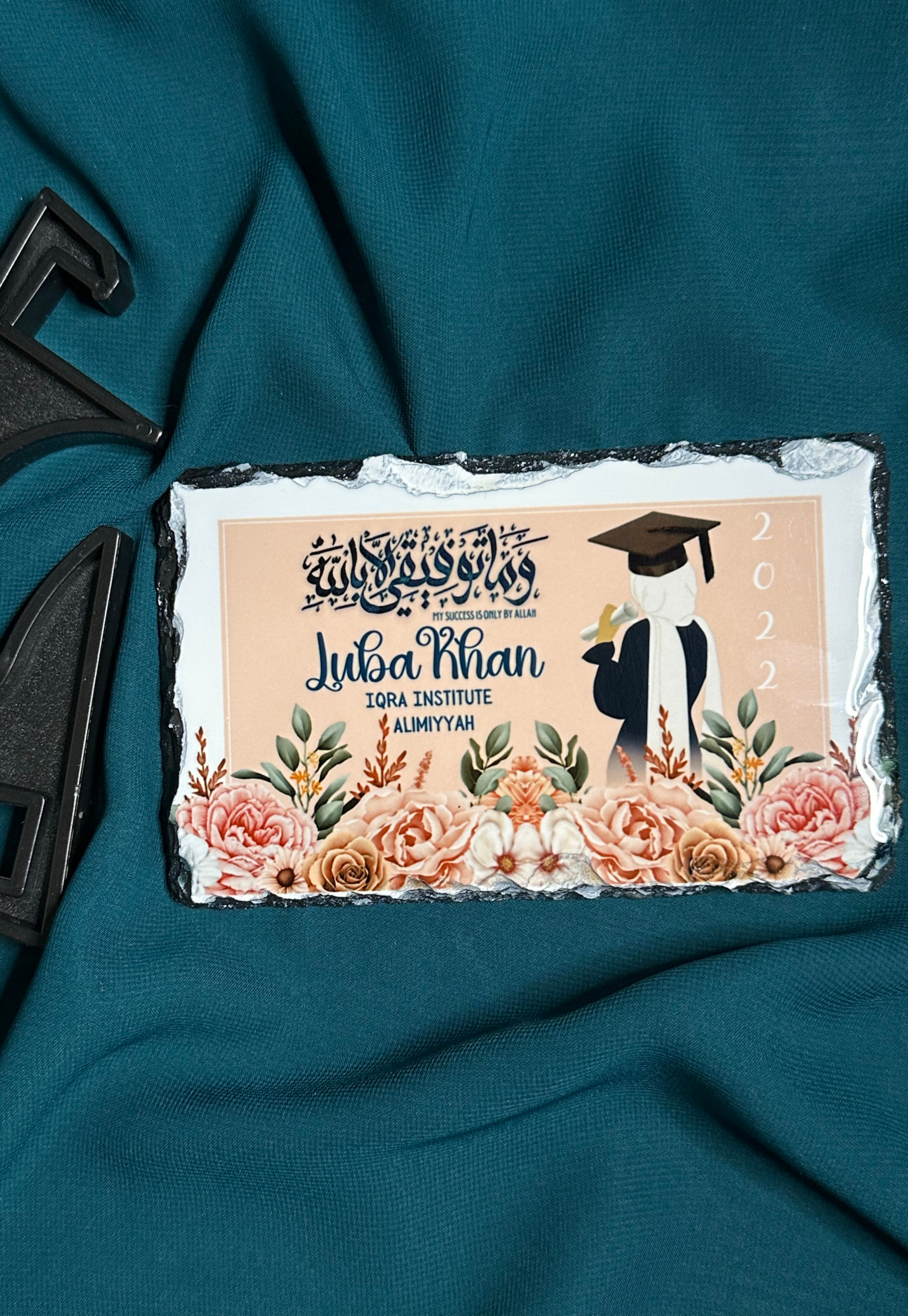 Floral Graduation Rock Slate | 10 x 15 cm