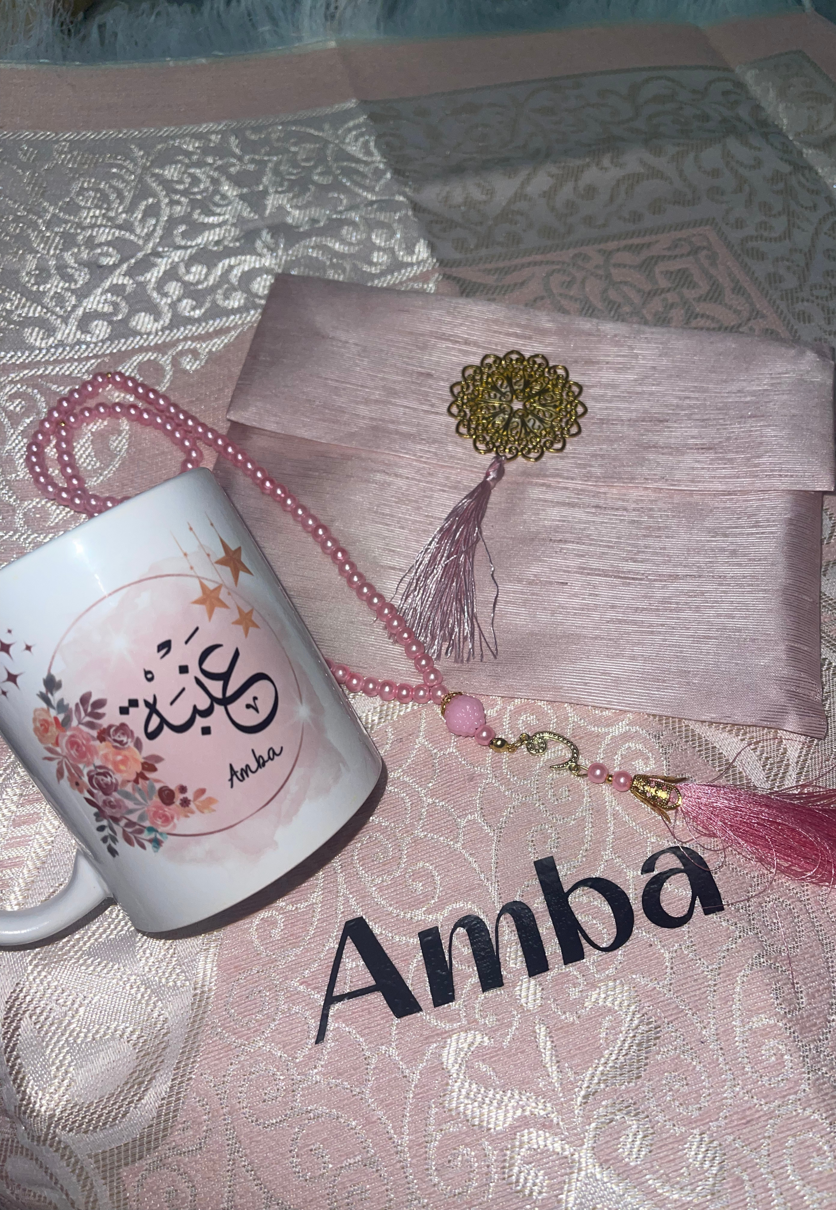 00125-1 Pink Prayer Mat + Mug Bundle