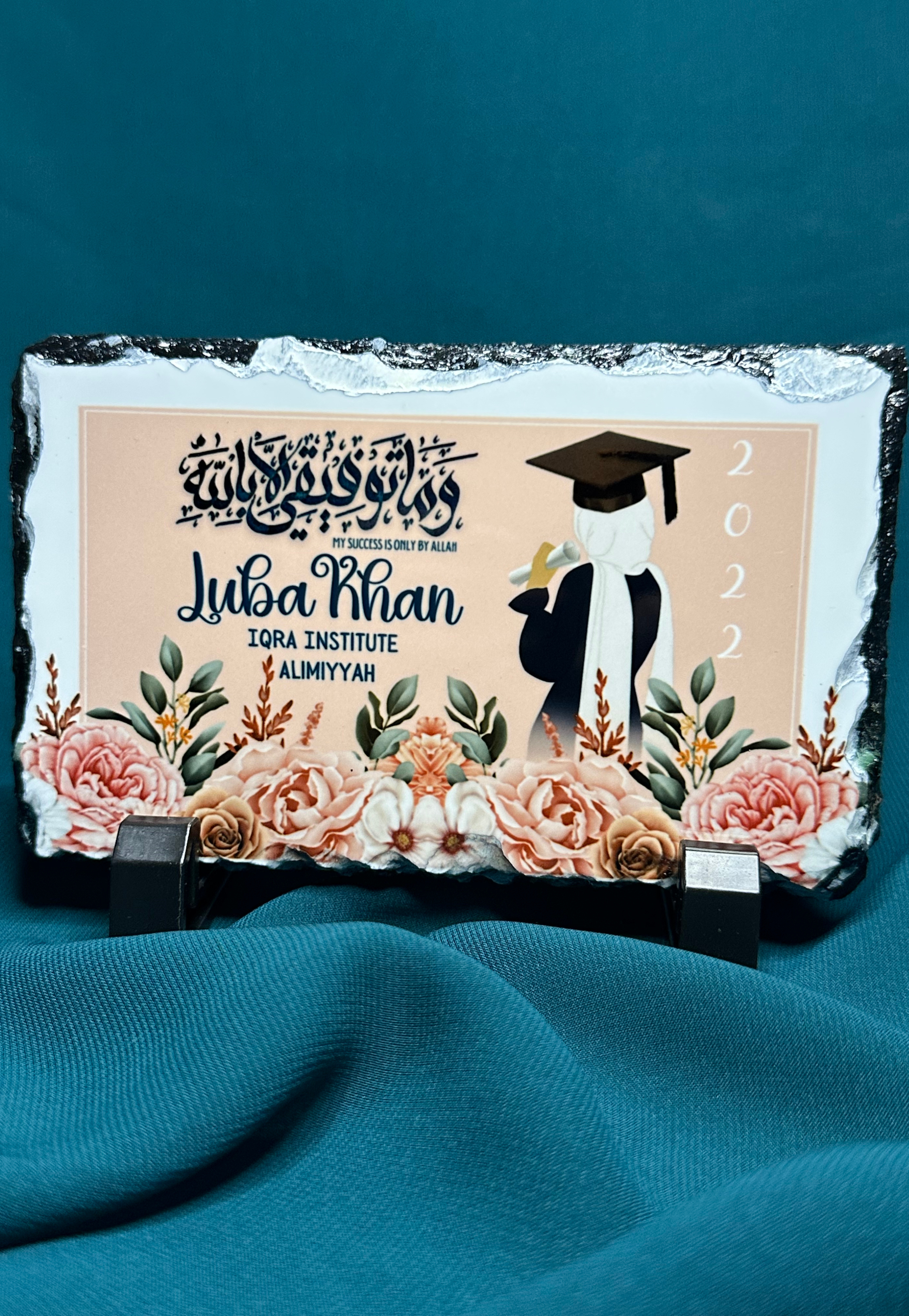 Floral Graduation Rock Slate | 10 x 15 cm