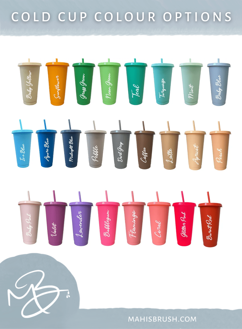 Personalised Coloured Cold Cups