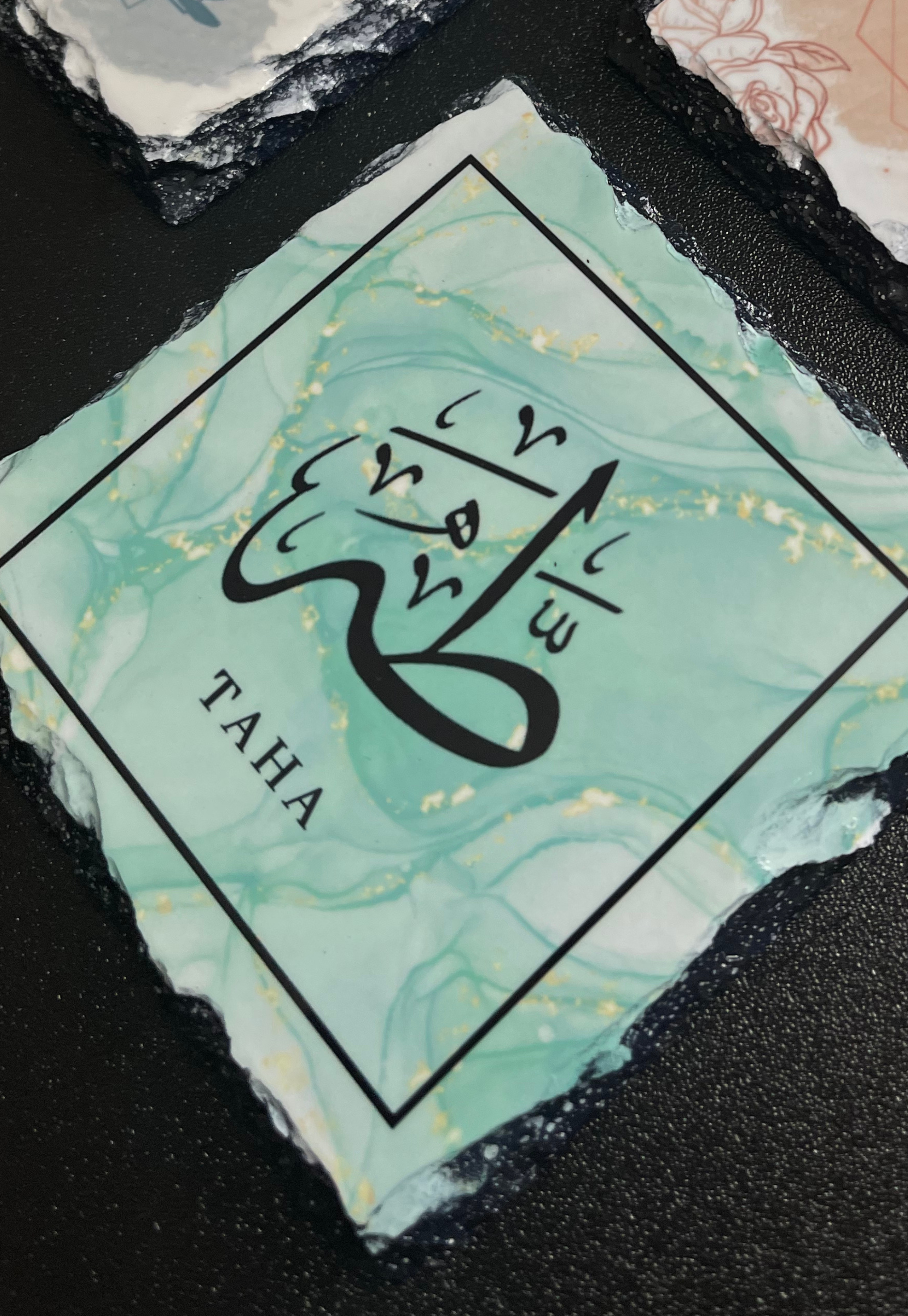 Personalised Alcohol Ink Slate Plaque | 9 x 9 cm