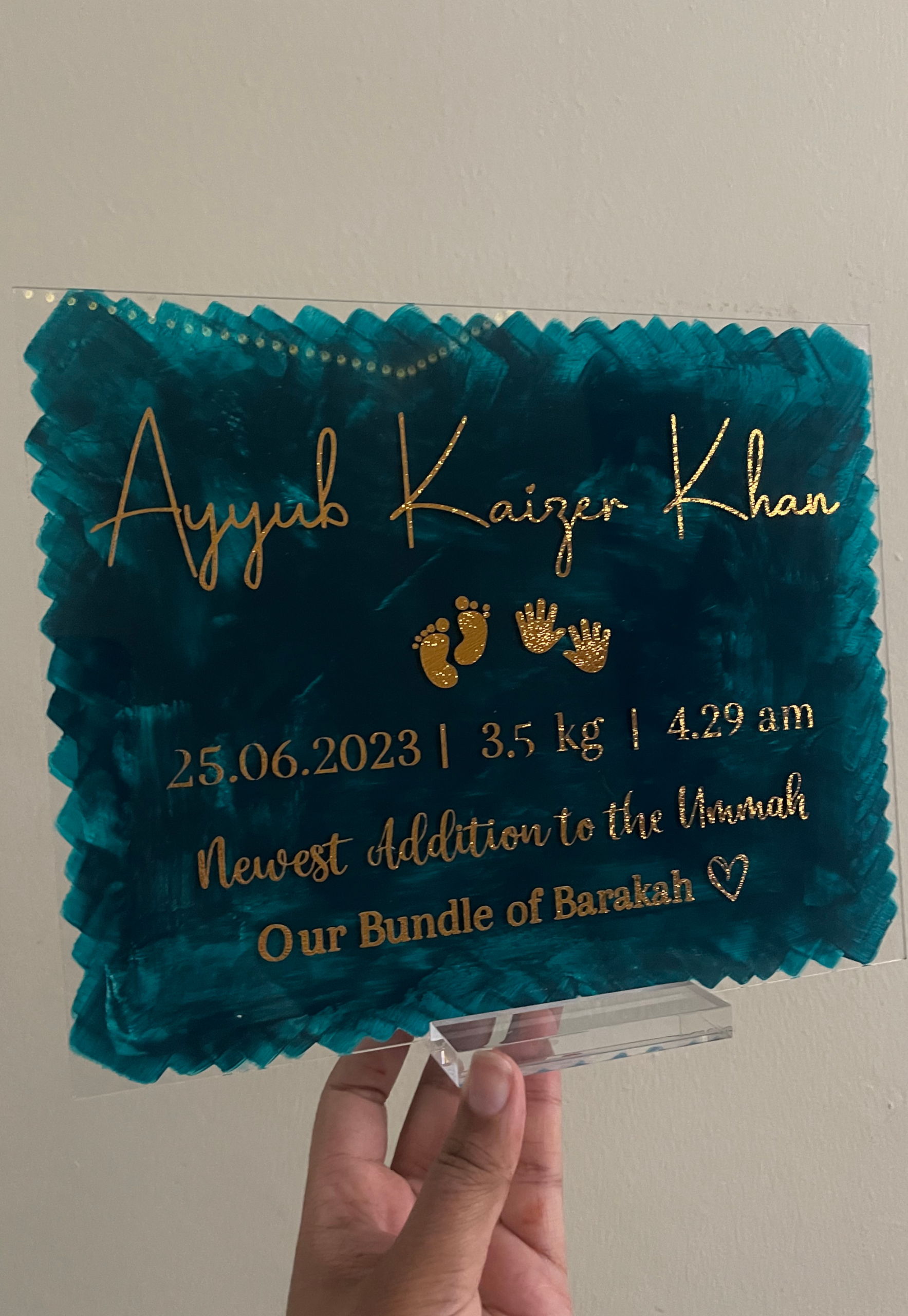 Acrylic Baby Plaque | 20 x 25 cm