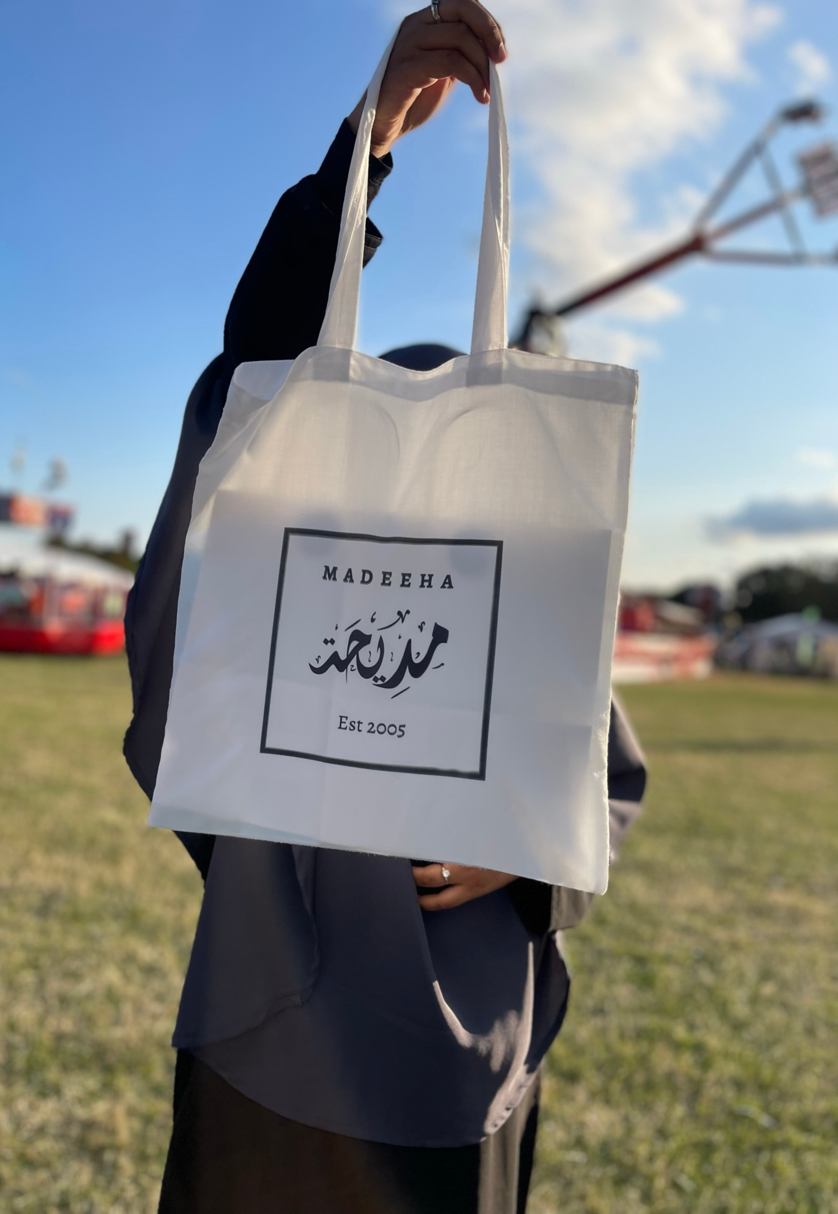 Personalised Arabic Name Tote Bag | White