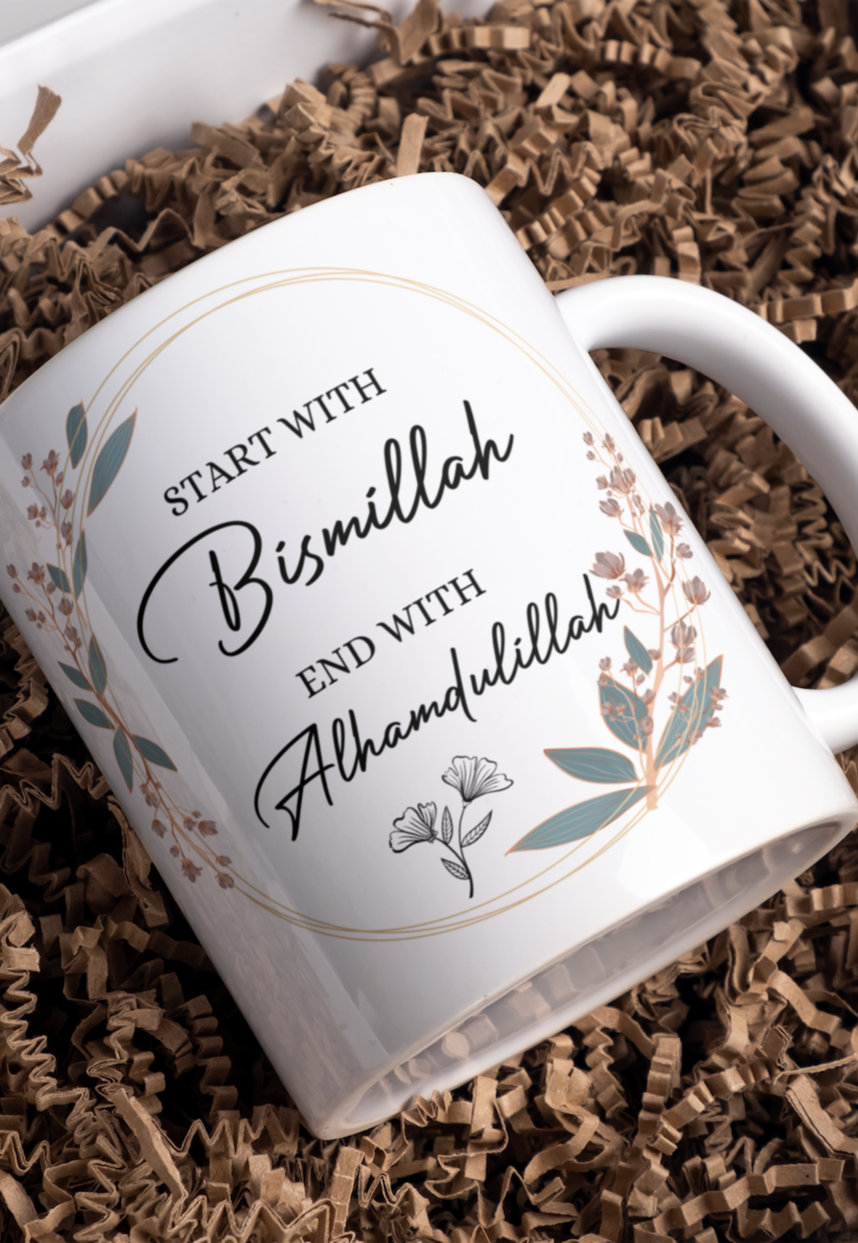 Floral Start with Bismillah... Mug | 11oz