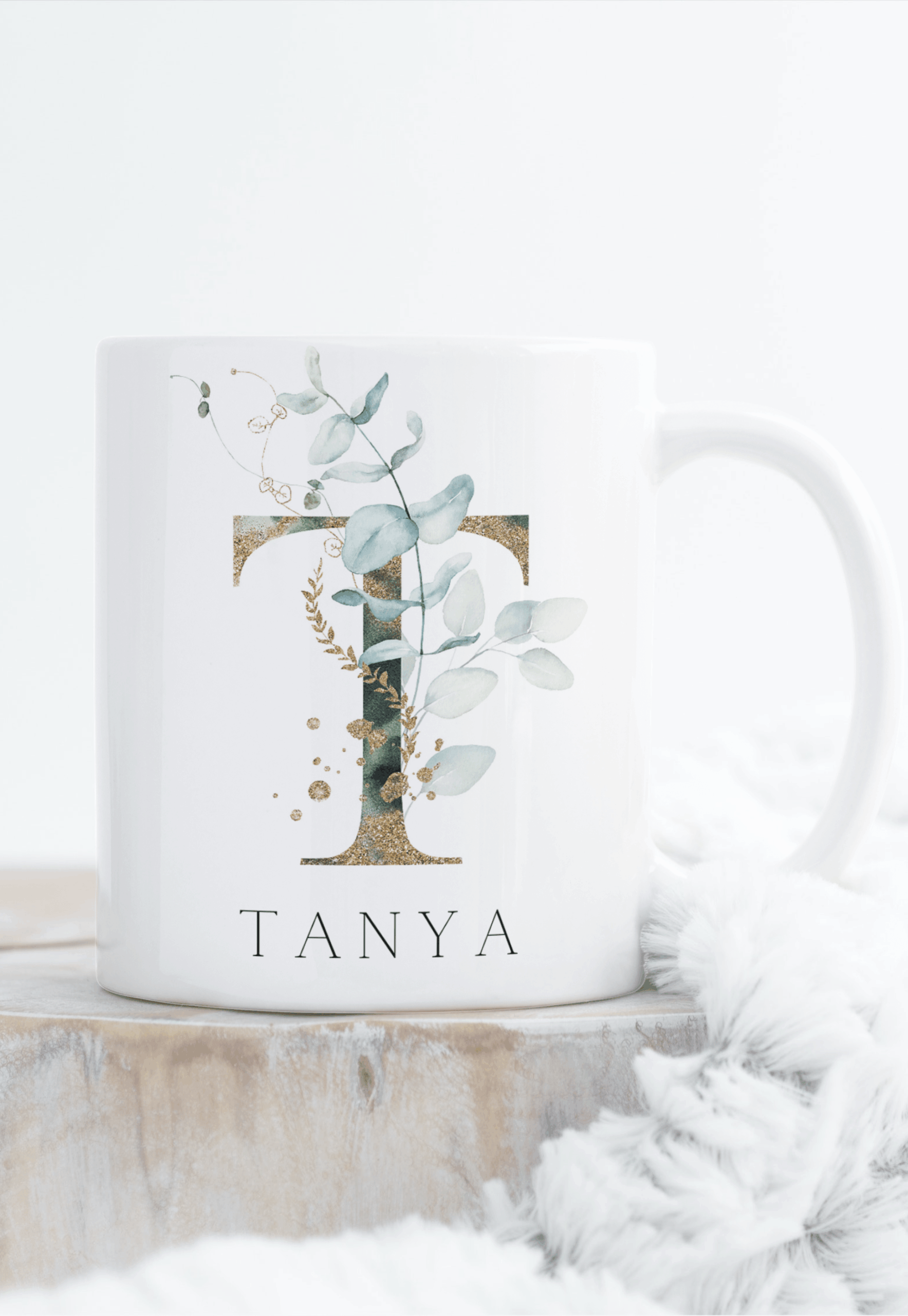 Personalised Green Initial Standard Mug | 11oz