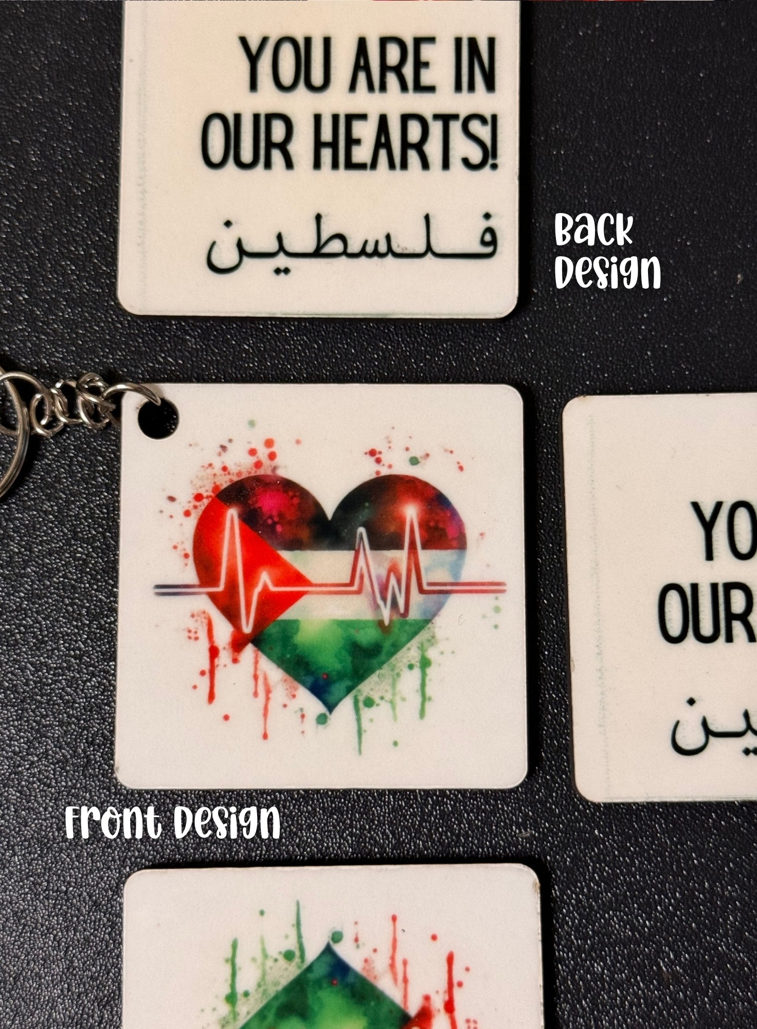 Palestine Inspired Electric Heart Keychain