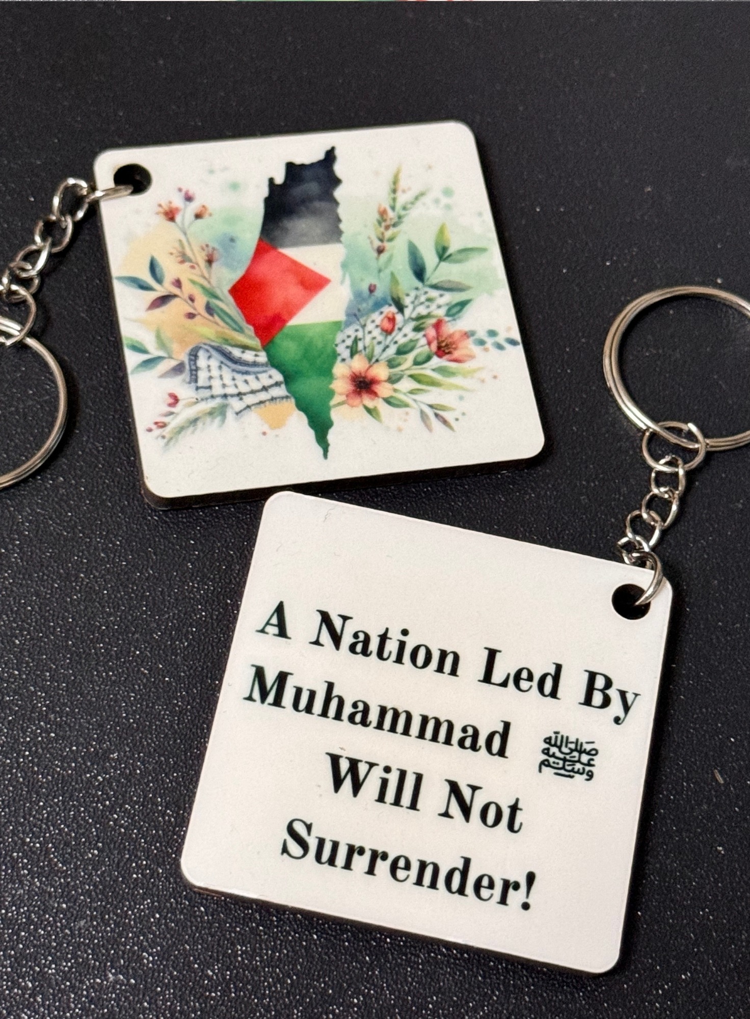 "A Nation Led By..." Palestine Inspired Keychain