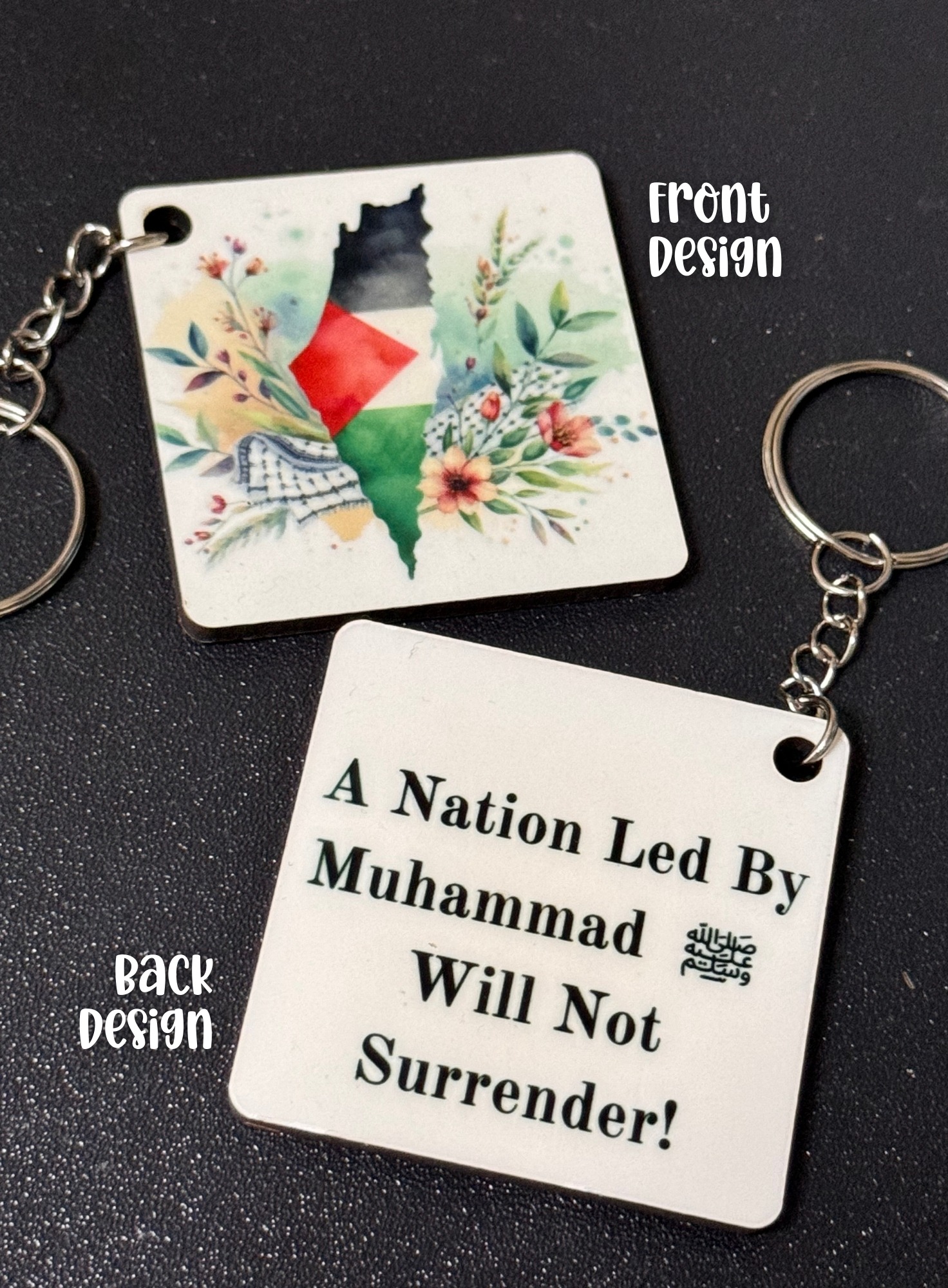 "A Nation Led By..." Palestine Inspired Keychain