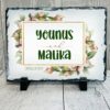 Couple's Floral Rock Slate Plaque | 20 x 15 cm