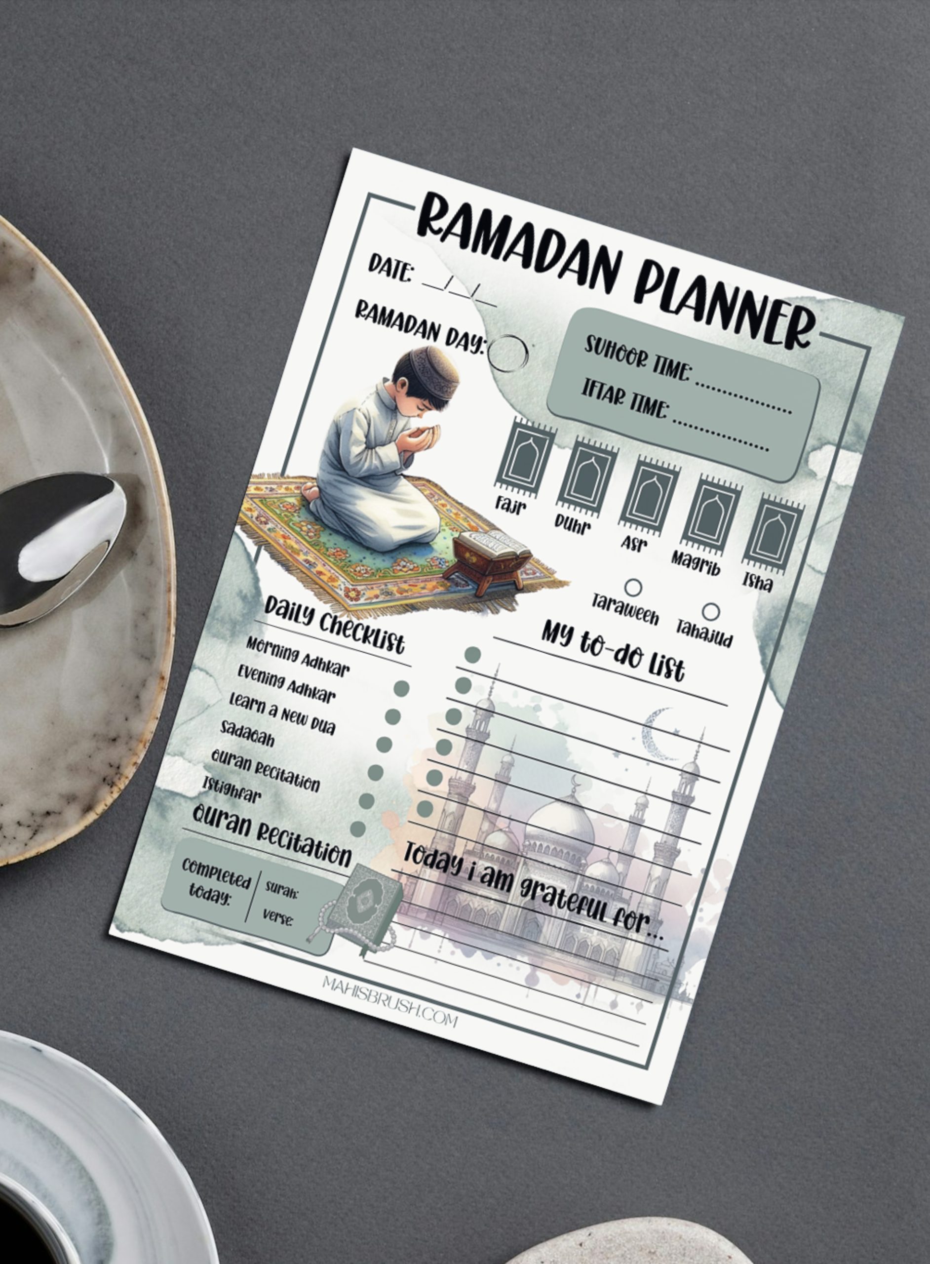 Ramadan Planner Notepad | Green