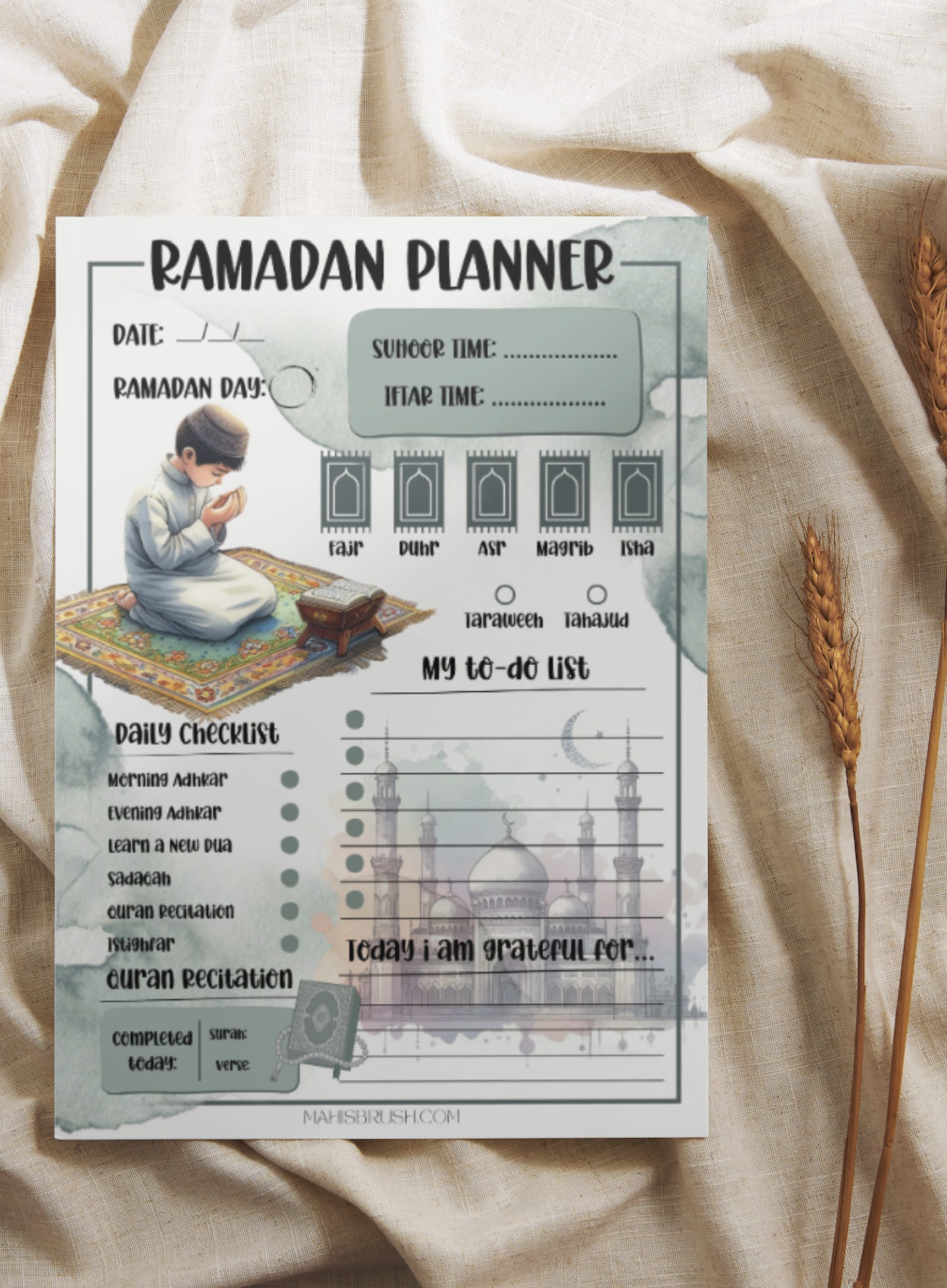 Ramadan Planner Notepad | Green