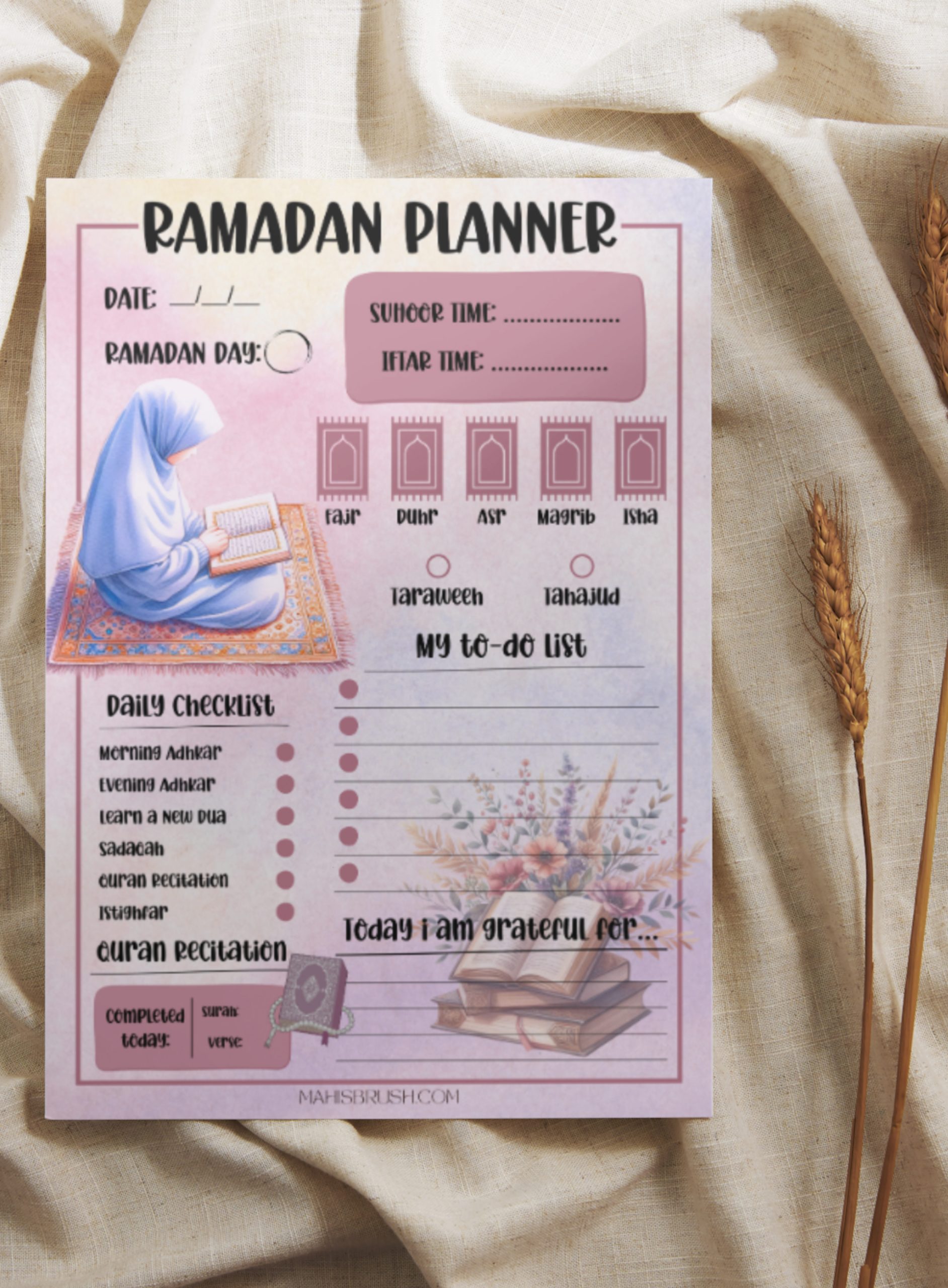 Ramadan Planner Notepad | Pink