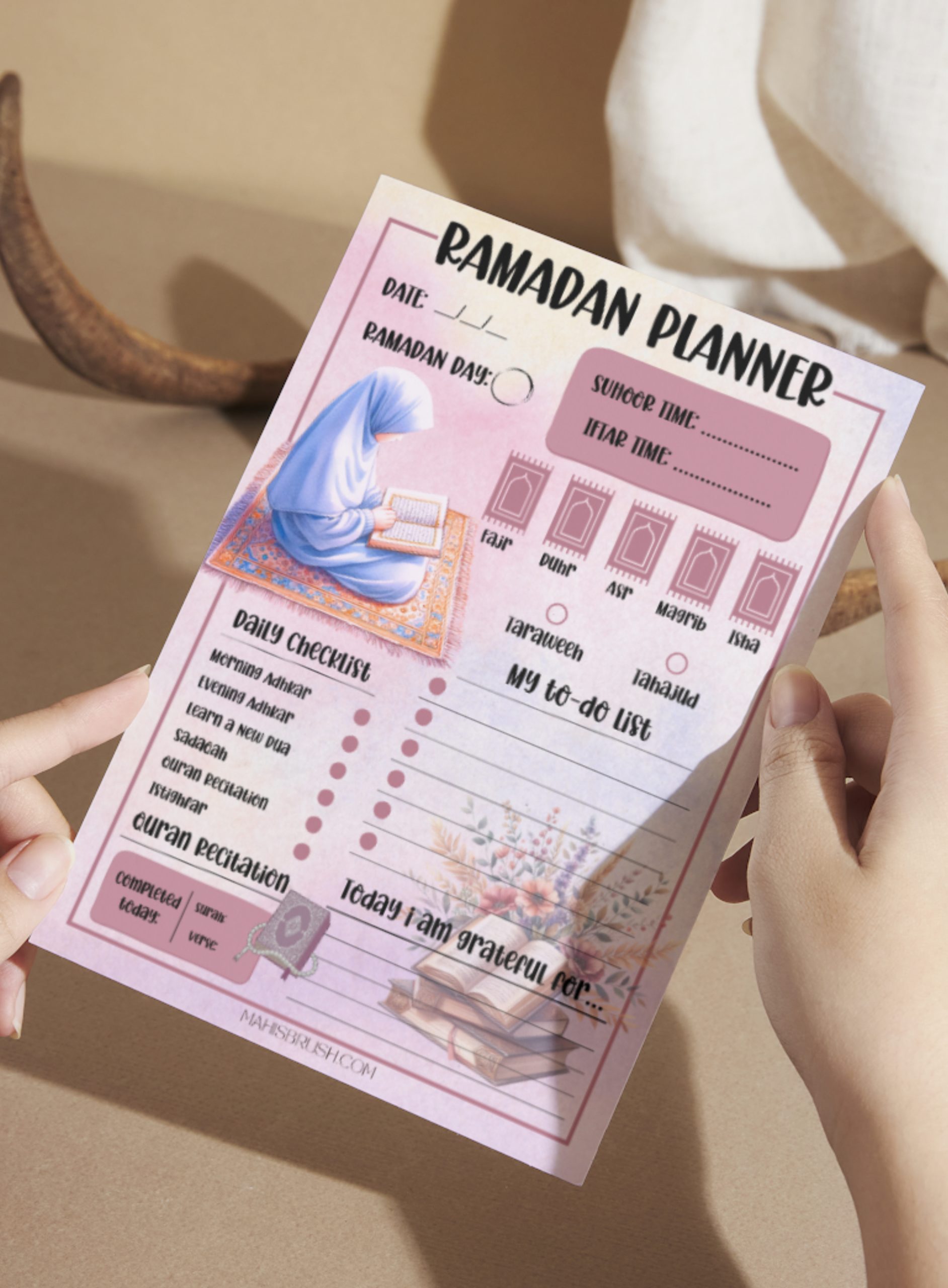 Ramadan Planner Notepad | Pink